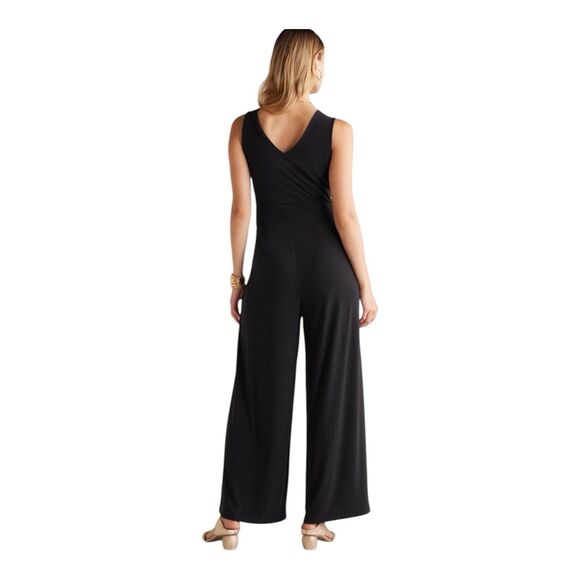 Soft Surroundings Penelope Wide Leg Jumpsuit Women's 2X Black Sleeveless Classic - Picture 2 of 12